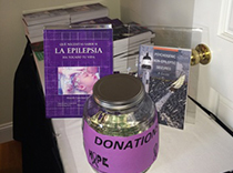 Donation bucket for epilepsy foundation