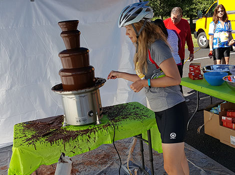 Huge chocolate fountain for the ride