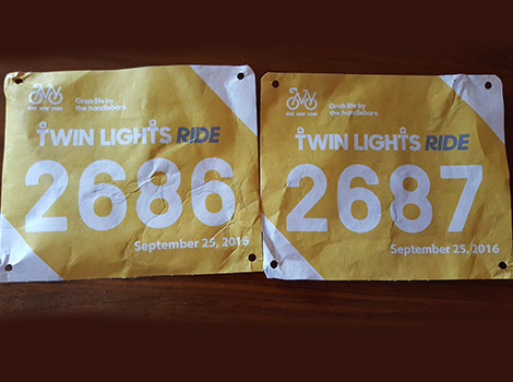 Our numbers from the Twin Lights Ride