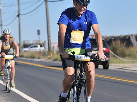 Dr. Lancman pedaling for 30 miles
