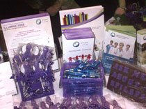 Delicious chocolate awareness lollipops and aroma pens were handed out at AES