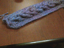 Almost done with another warm and very purple scarf